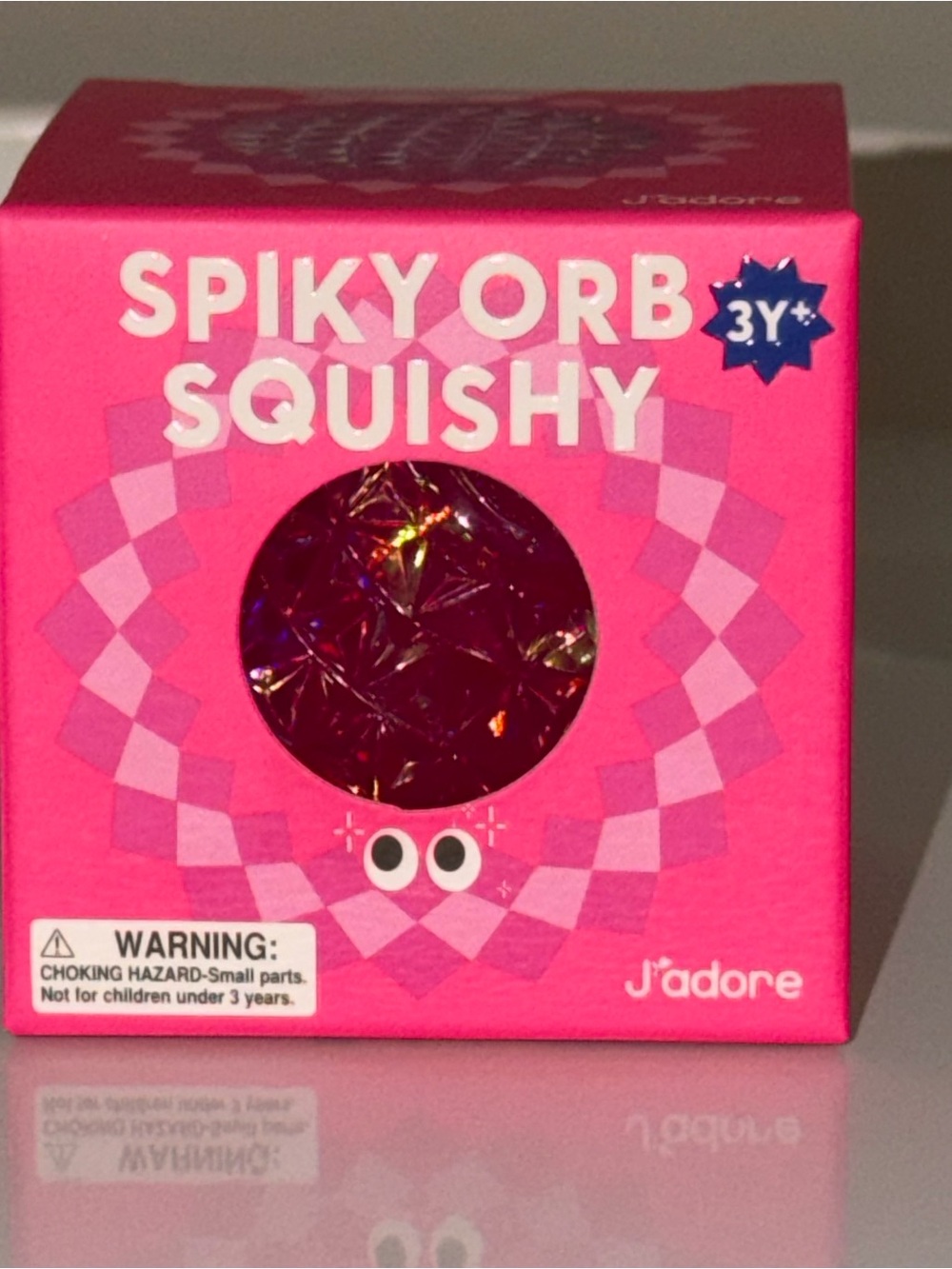 J’adore Spiky Orb Squishy Fidget Toy - Pink Glitter